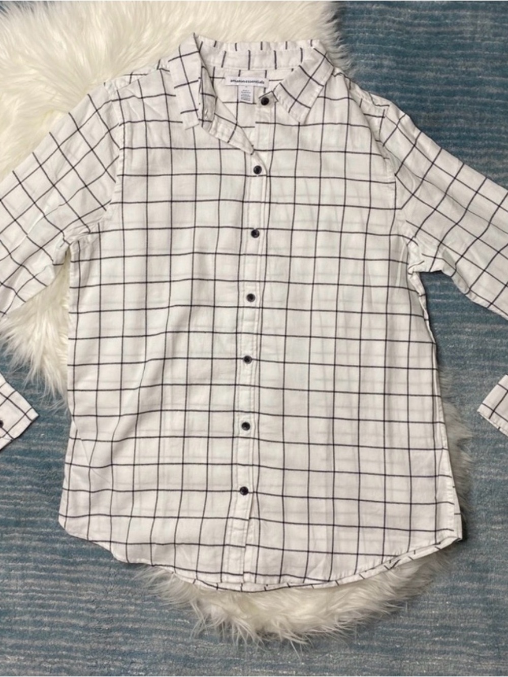 White & Black Windowpane Burton Down Shirt